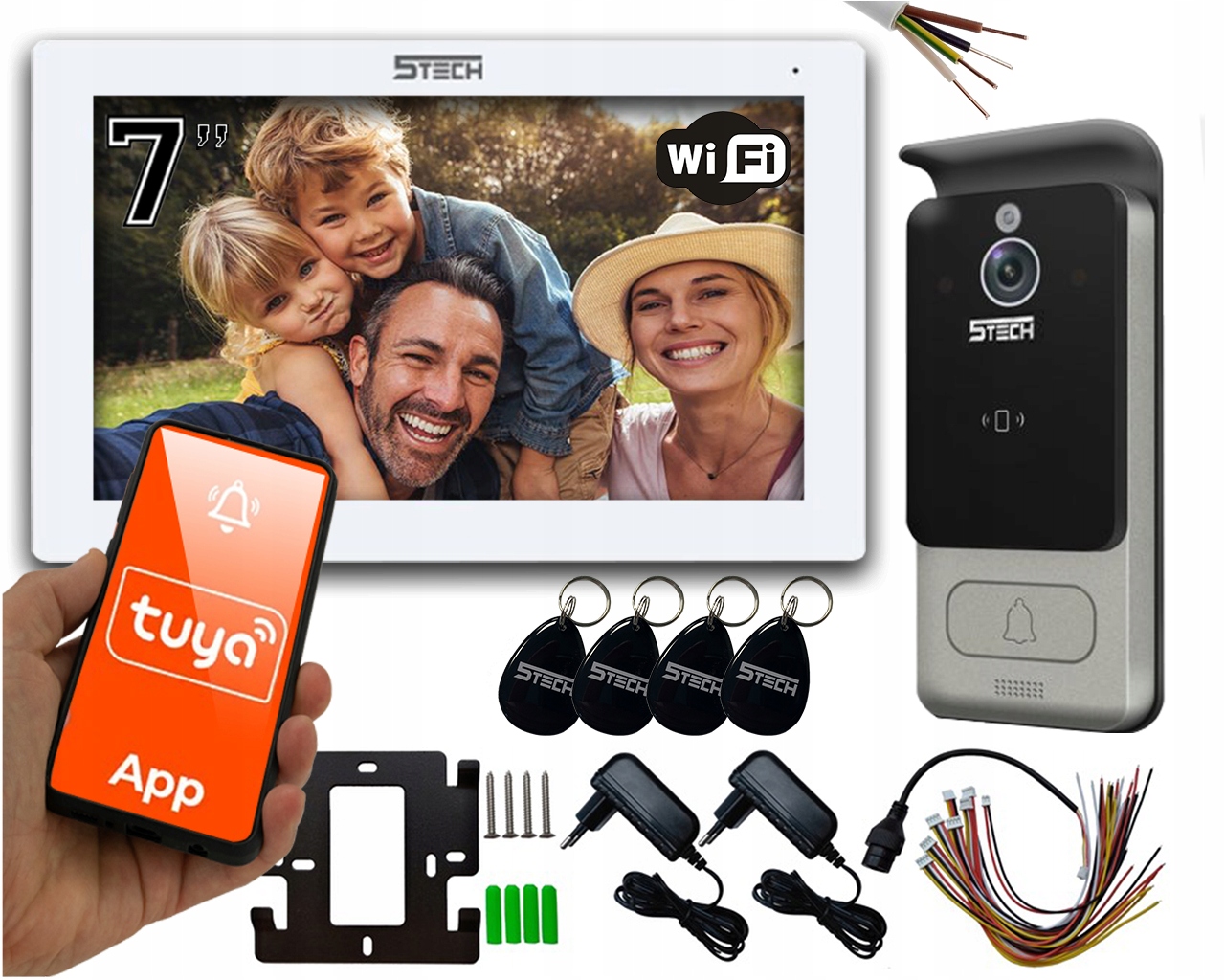 5TECH Wi-Fi video interkom Verus One 84228C ČÍTAČKA KĽÚČKOV Tuya 2024 + 2 ďalšie produkty